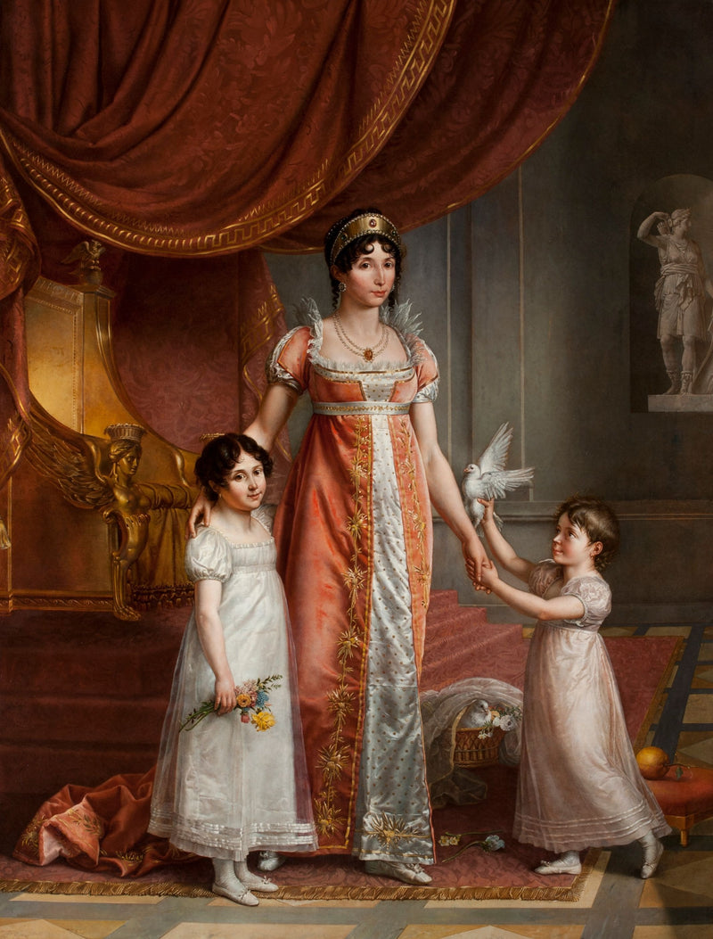 Ritratto di Giulia Clary e delle figlie Zenaide e Carlotta - Jean-Baptiste Wicar