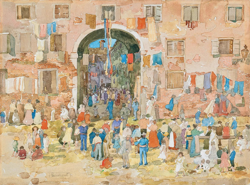 Riva degli Schiavoni, Castello (Veneza) - Maurice Prendergast