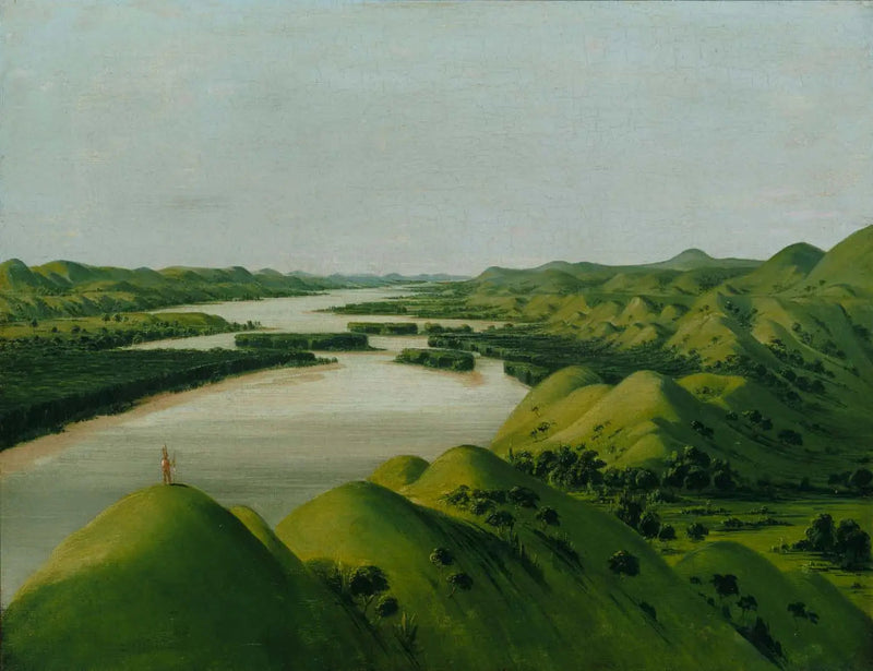 River Bluffs, a 1.320 milhas acima de Saint-Louis - George Catlin