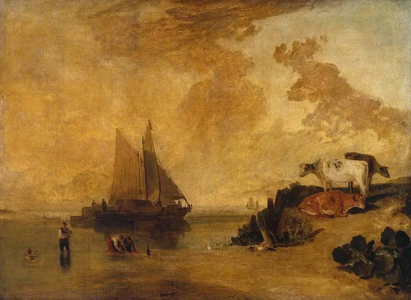 Cena de Rio com Gado - J. M. W. Turner