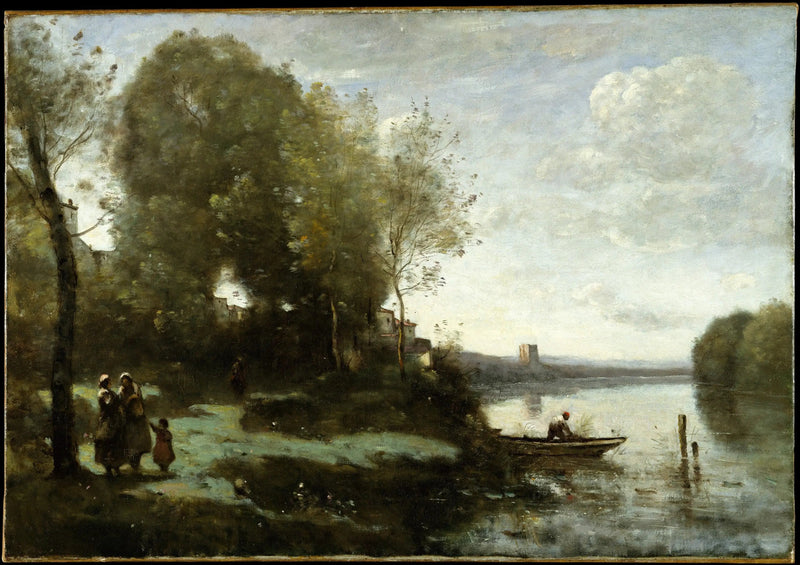 Ribeiro com uma visão distante - Jean-Baptiste Camille Corot