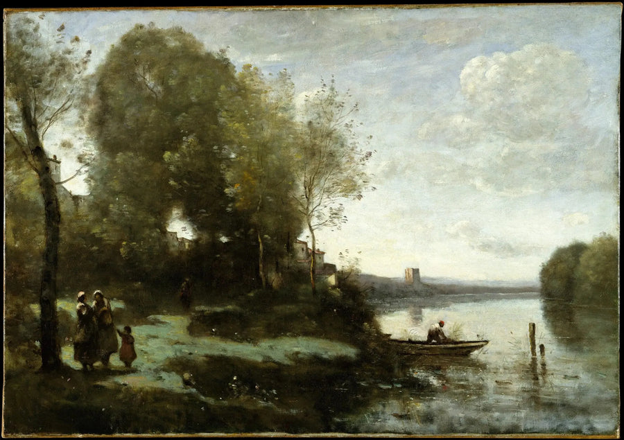 Ribeiro com uma visão distante - Jean-Baptiste Camille Corot