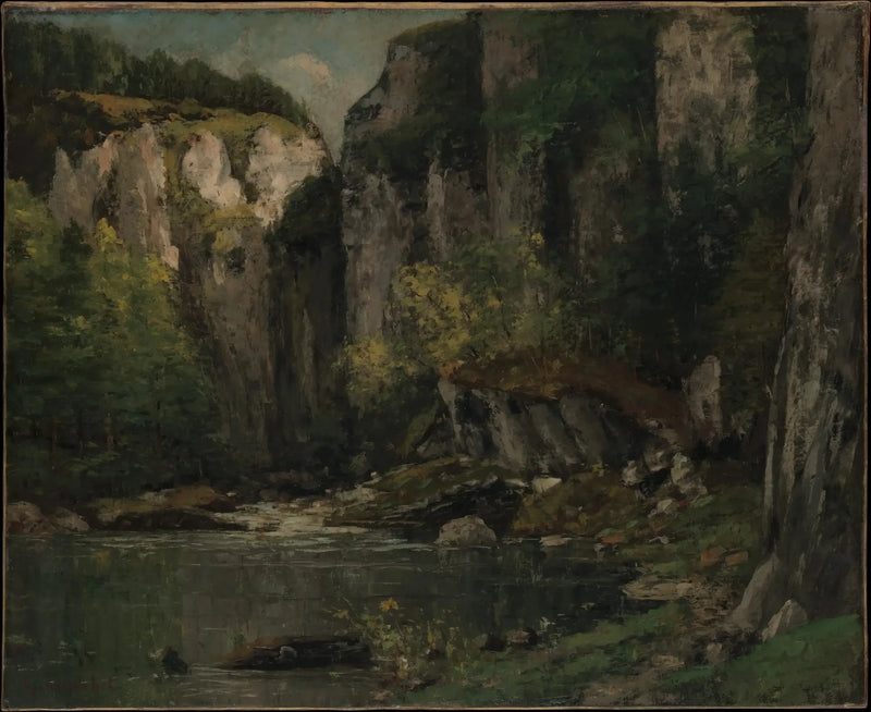 Ribeiro e rochedos - Gustave Courbet