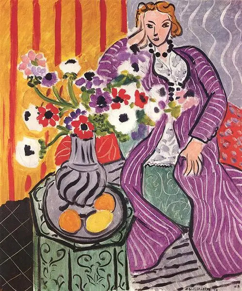 Vestido roxo e Anêmonas - Henri Matisse