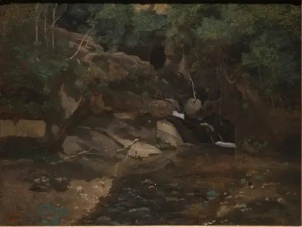 Pedras à beira de um riacho, Civita Castellana - Jean-Baptiste Camille Corot