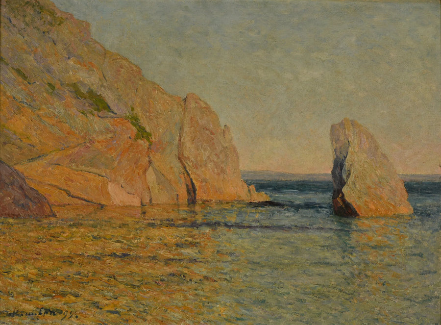 Rocher ao pôr do sol - Maxime Maufra