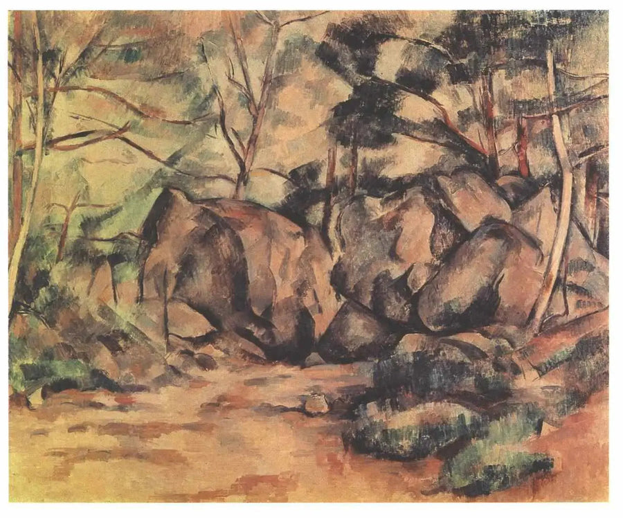 Rochas na floresta - Paul Cézanne