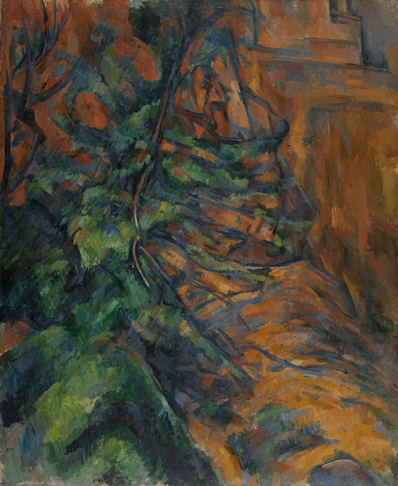 Rochas e galhos em Bibémus - Paul Cézanne