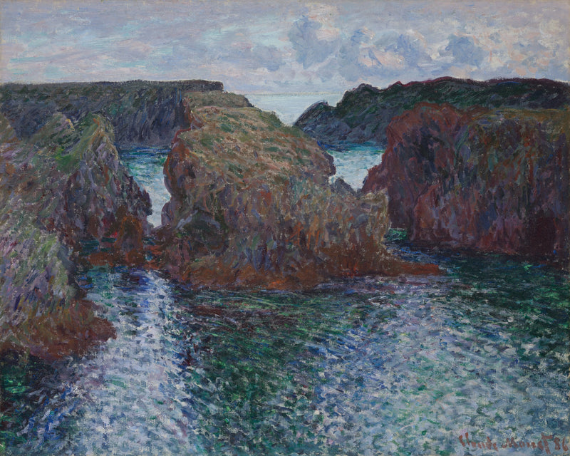 Les Rochers em Port-Goulphar, Belle-Ille W1095 - Claude Monet
