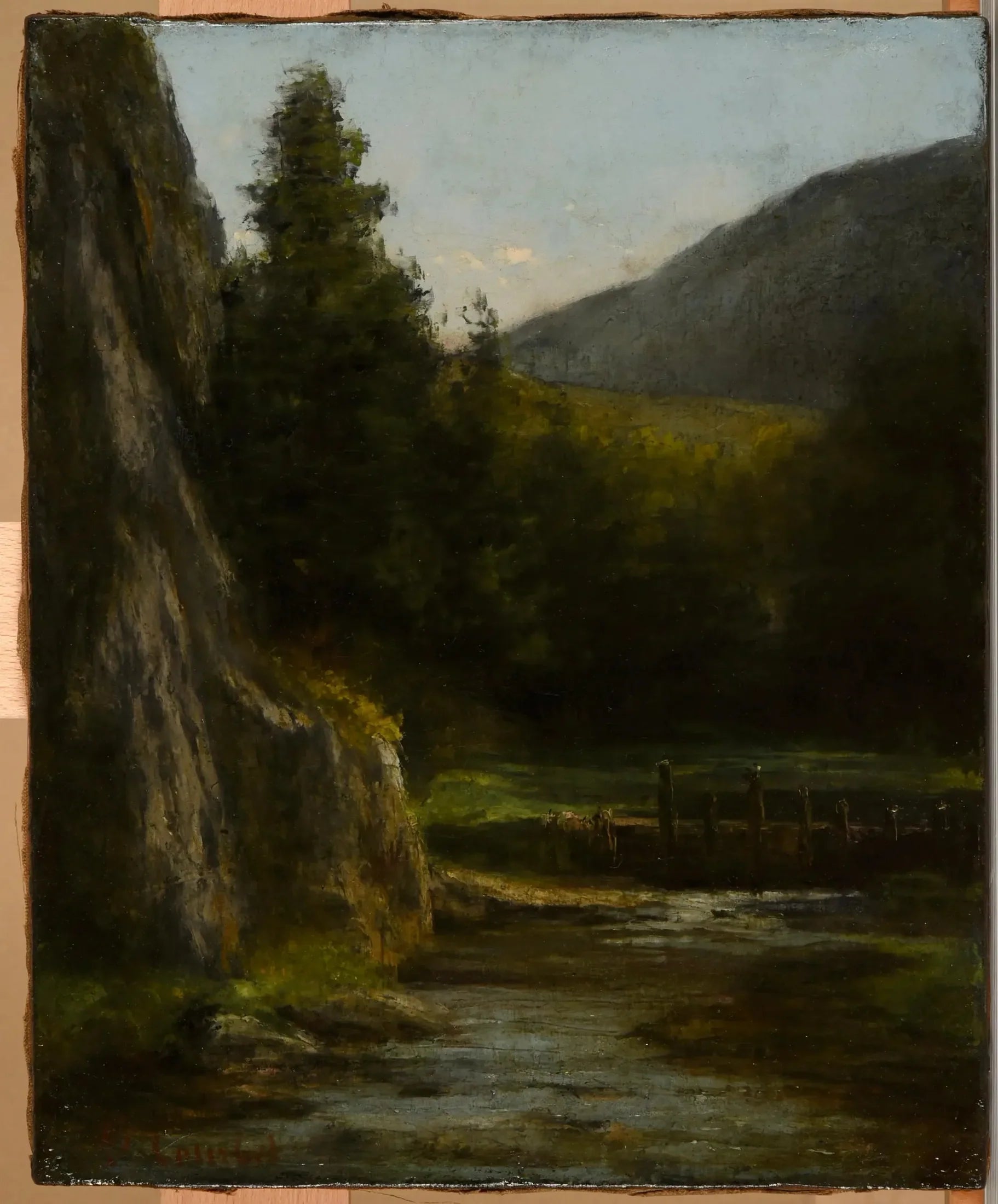 Rochers, sapins, ruisseau - Gustave Courbet image 1 reproduction artisanale de tableau