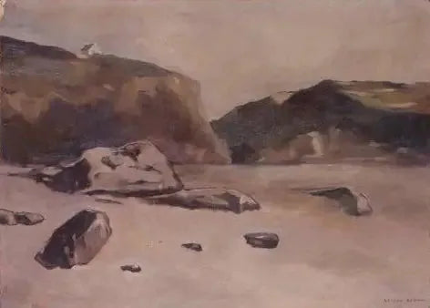 Rochedos na praia - Odilon Redon