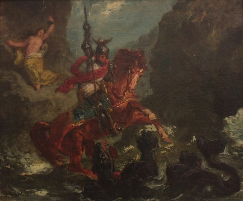 Roger libertando Angélique - Eugène Delacroix