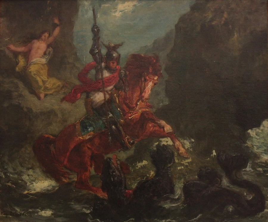 Roger libertando Angélique - Eugène Delacroix