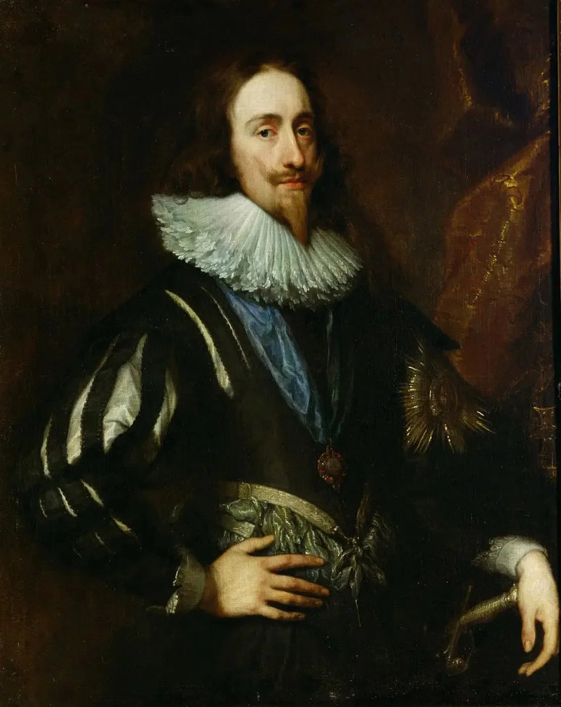 Rei Carlos I da Inglaterra (1600-1649), retrato de três quartos - Antoine van Dyck
