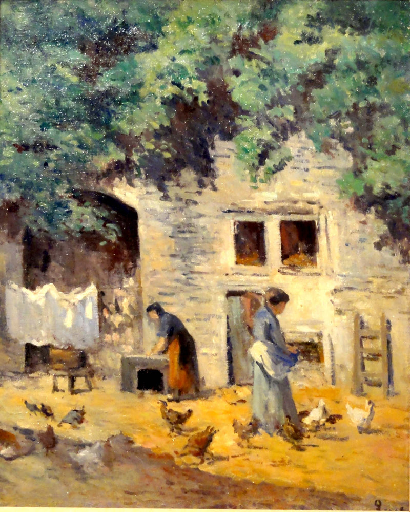 Rolleboise, pátio de fazenda - Maximilien Luce