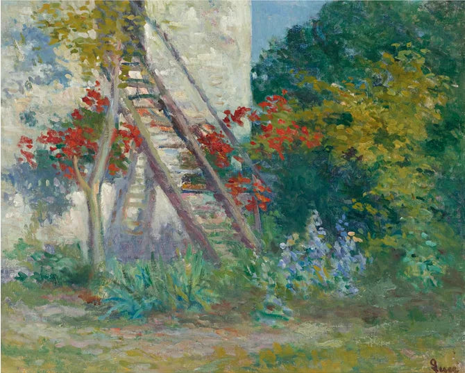 Rolleboise, a escada do ateliê - Maximilien Luce