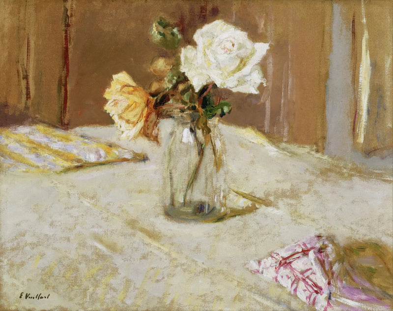 Rosas em um vaso de vidro - Édouard Vuillard