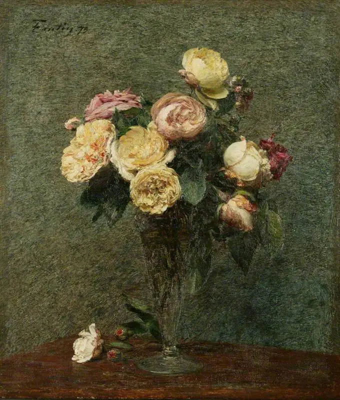 Rosas em um vaso de vidro - Henri Fantin-Latour