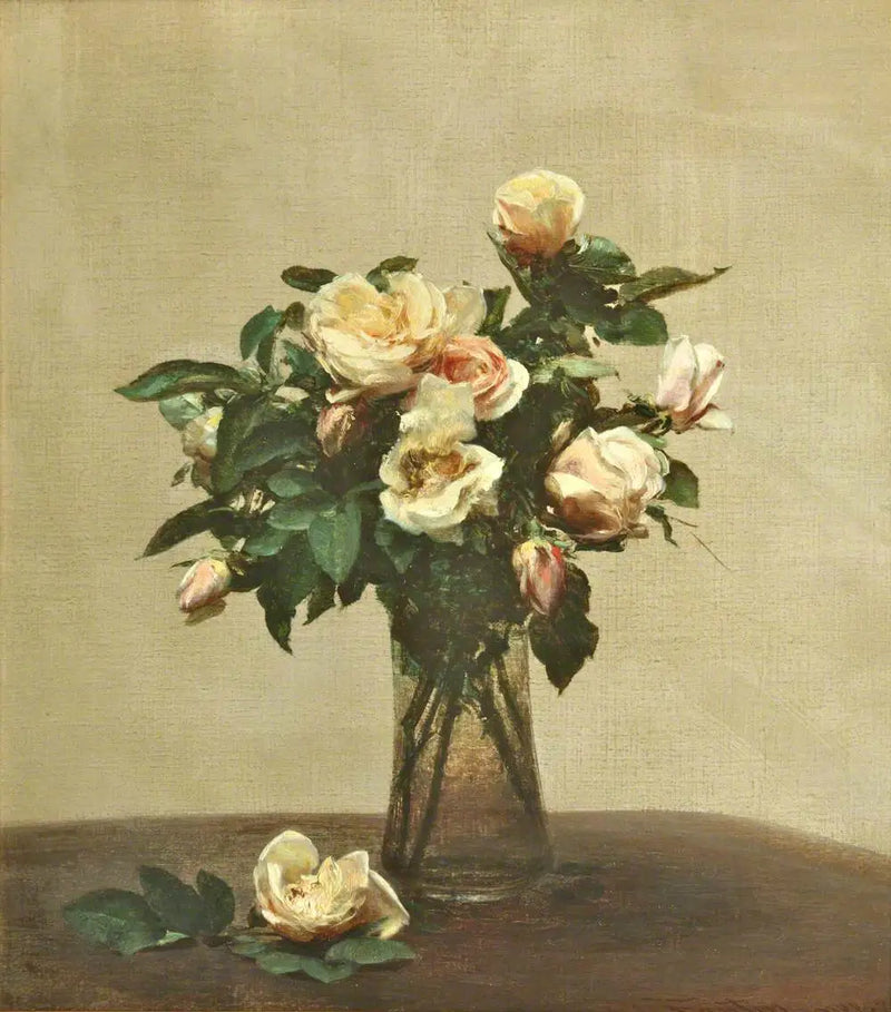 Rosas em um vaso de vidro - Henri Fantin-Latour