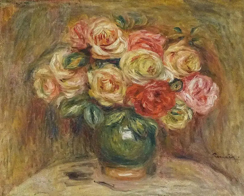 Rosas em um vaso - Pierre-Auguste Renoir