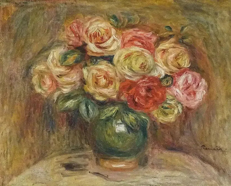 Rosas em um vaso - Pierre-Auguste Renoir
