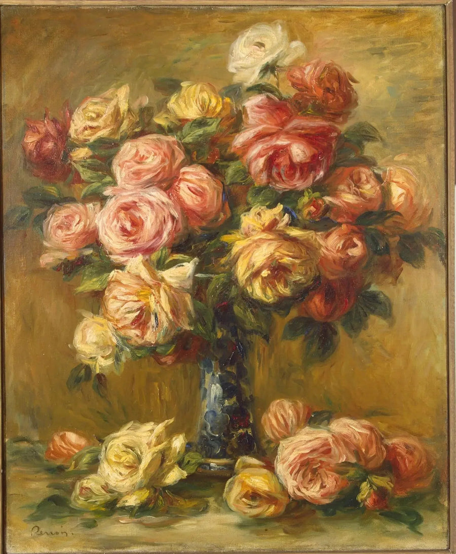 Rosas em um vaso - Pierre-Auguste Renoir