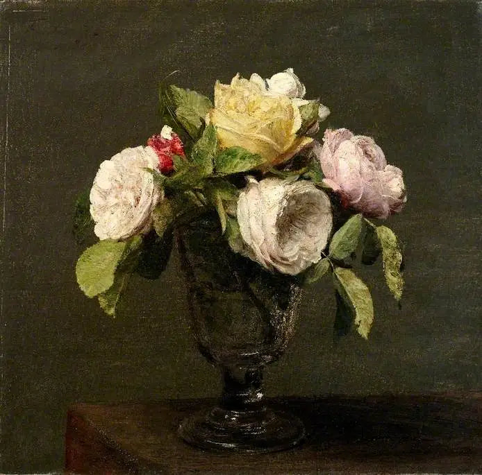 Rosas em um Copo com Pé - Henri Fantin-Latour