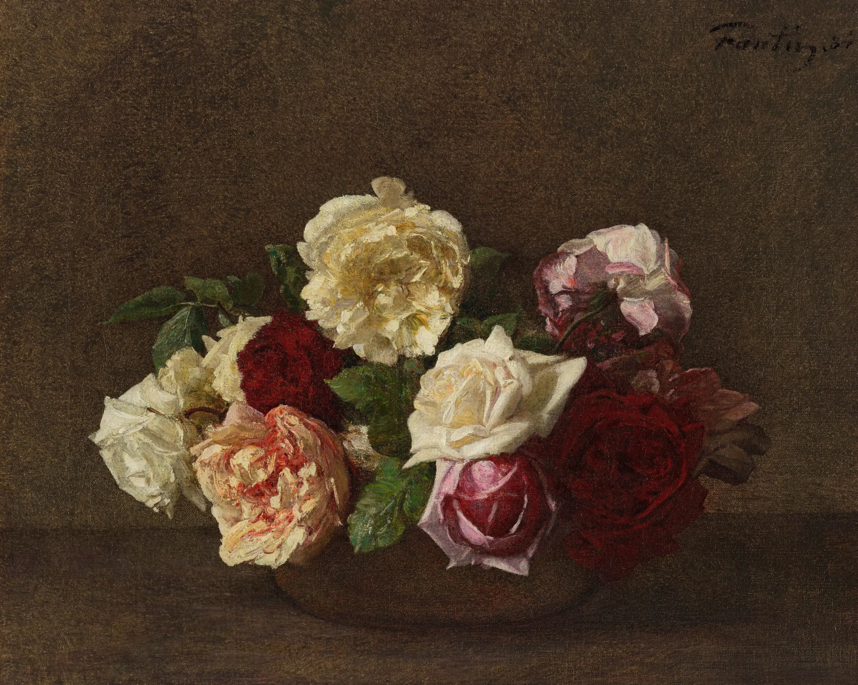 Roses dans une coupe - Henri Fantin-Latour - Alpha Reproduction