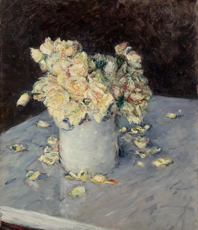 Rosas amarelas em um vaso - Gustave Caillebotte