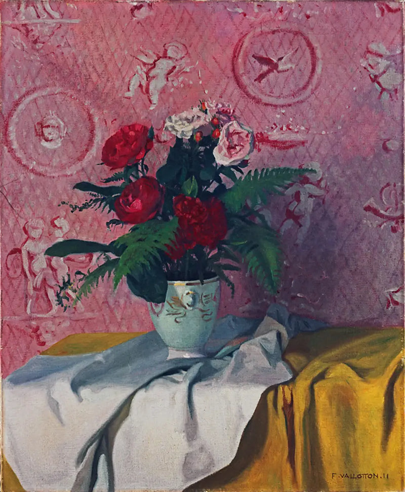 Rosas vermelhas e brancas - Félix Vallotton