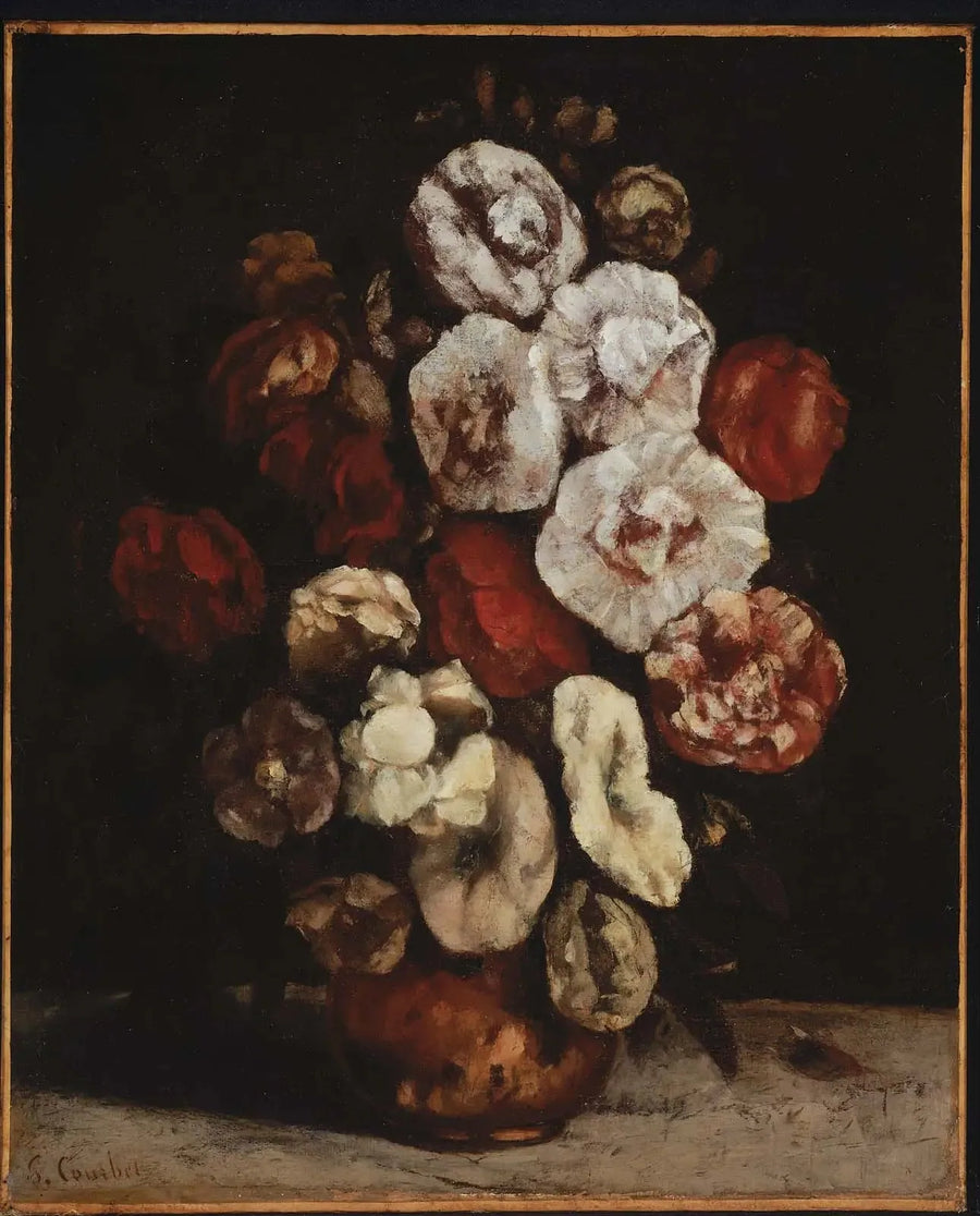 Rosas trepadeiras em uma tigela de cobre - Gustave Courbet