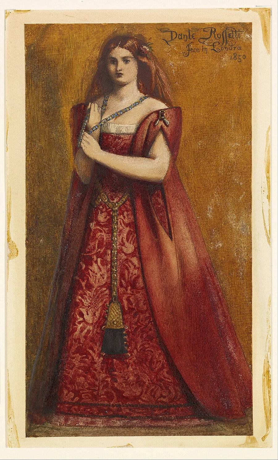 Rosso Vestida [Vestida de vermelho] - Dante Gabriel Rossetti