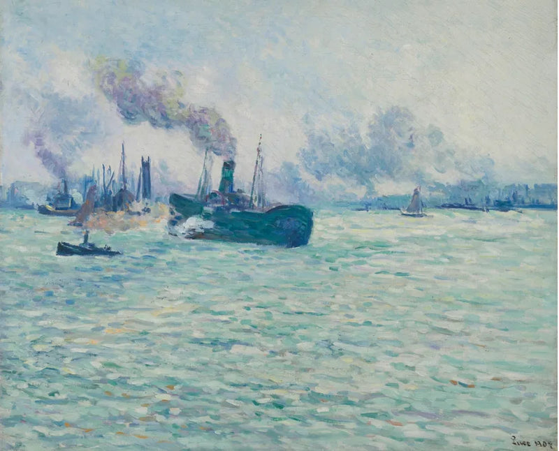 Rotterdam, cena de porto - Maximilien Luce