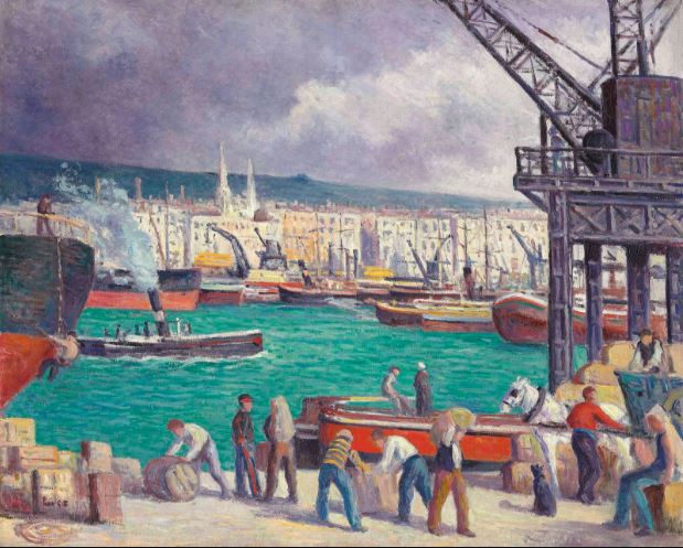 Rouen, o porto - Maximilien Luce