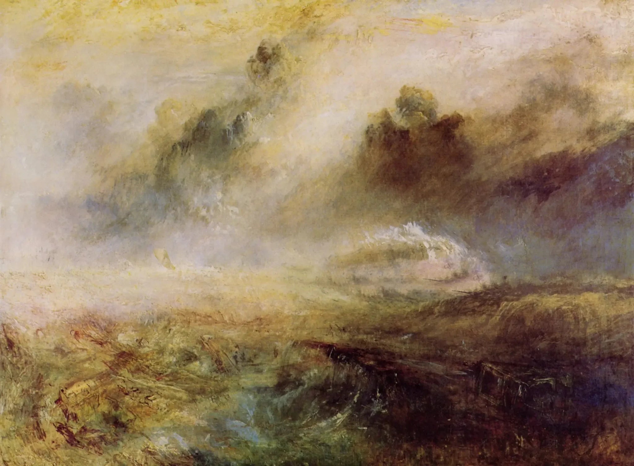 Rough Sea with Wreckage - J. M. W. Turner image 1 copie peinte à la main à l’huile