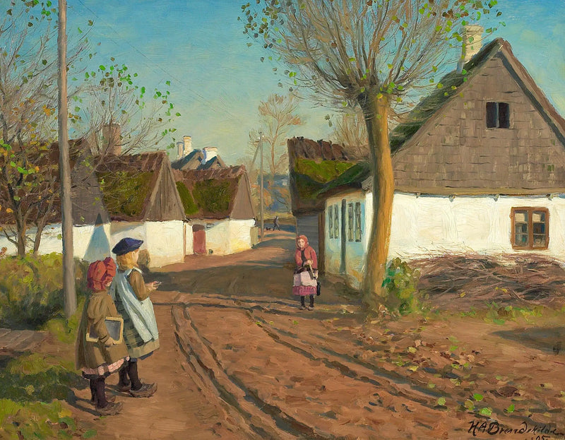 Caminho através de Abbednæs perto de Gaunø. - H. A. Brendekilde