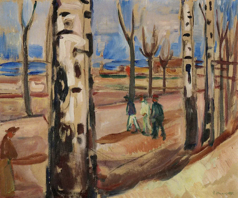 Estrada com árvores - Edvard Munch