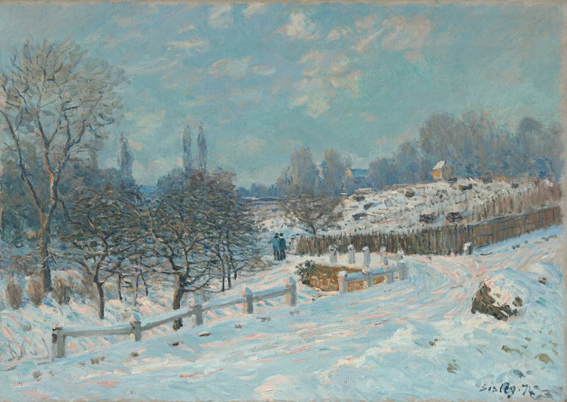 Estrada de Louveciennes efeito de neve - Alfred Sisley