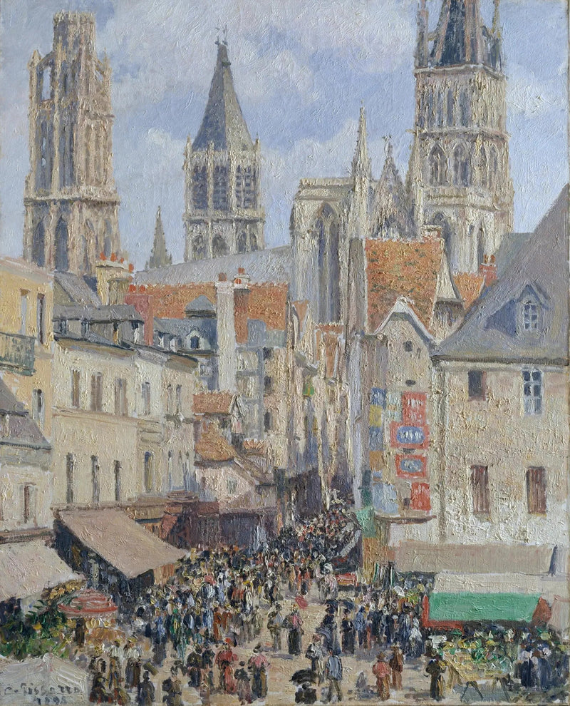 Rua da Mercearia, Rouen - Camille Pissarro