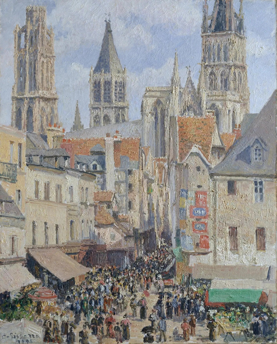 Rua da Mercearia, Rouen - Camille Pissarro