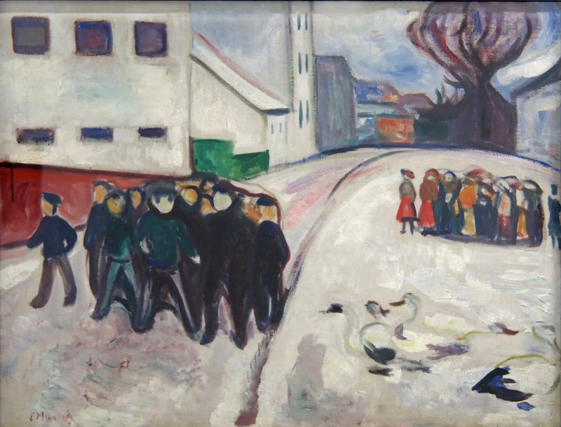 rua de pequena cidade na neve - Edvard Munch