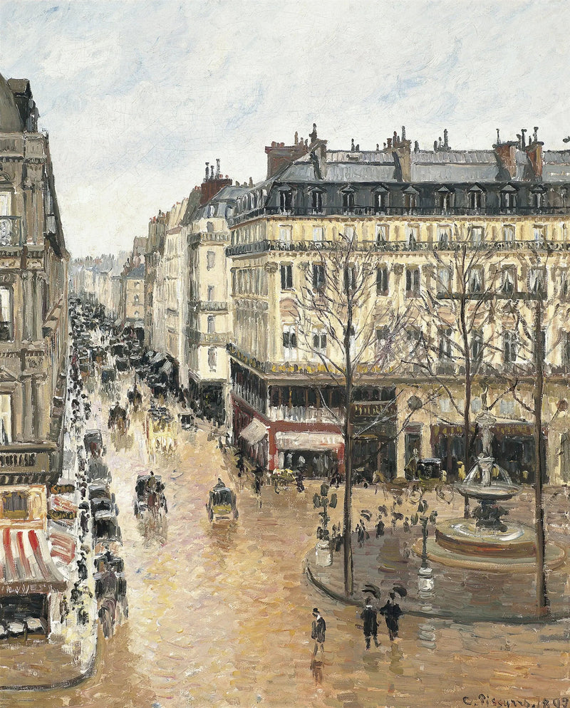 Rua Saint-Honoré, Tarde, Efeito de Chuva - Camille Pissarro