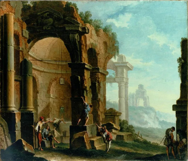 Ruínas antigas com personagens - Sebastiano Ricci
