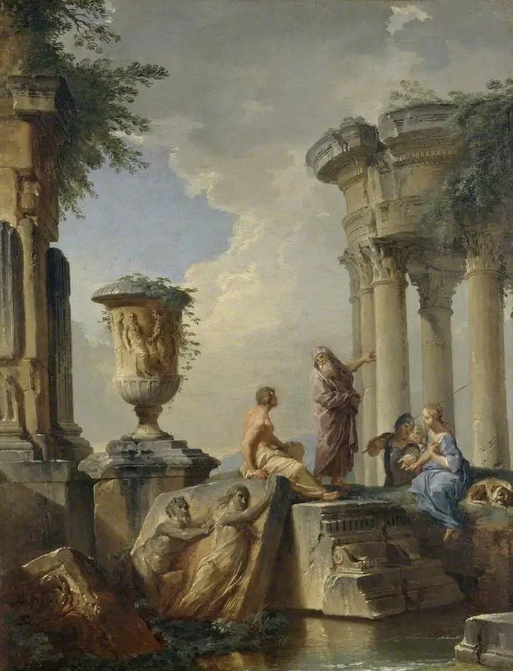 Ruínas com um profeta e outras figuras - Giovanni Paolo Panini