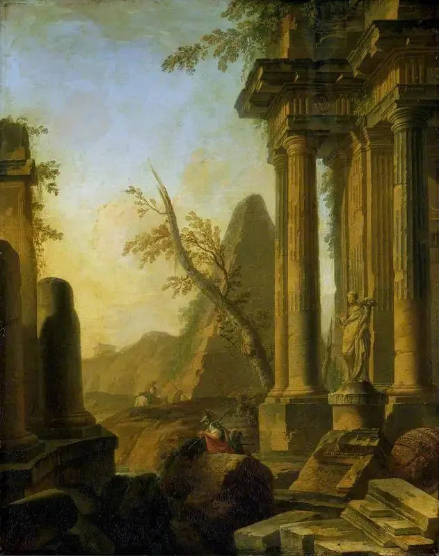 Ruínas clássicas com soldados - Giovanni Paolo Panini