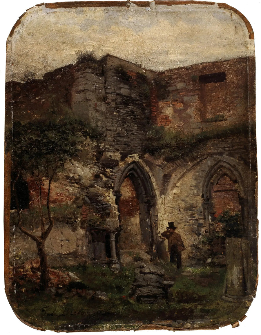 Ruínas da abadia Saint-Bavon em Gante - Jules Breton
