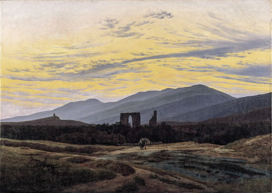 ruínas do mosteiro de Eldena na cordilheira dos Gigantes - Caspar David Friedrich