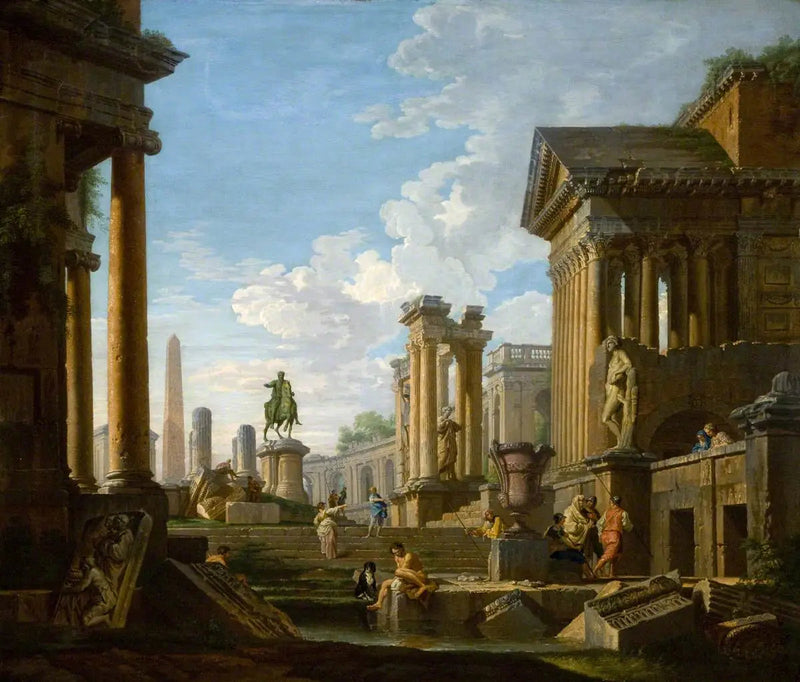 Ruínas e figuras romanas - Giovanni Paolo Panini