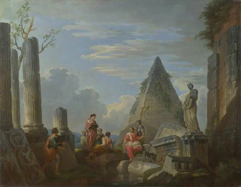 Ruínas romanas com figuras - Giovanni Paolo Panini