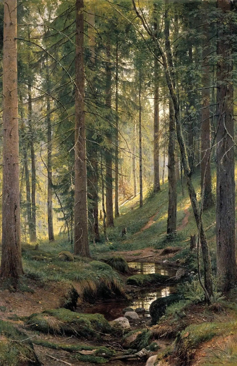 Riacho na floresta (Na encosta) - Ivan Chichkine